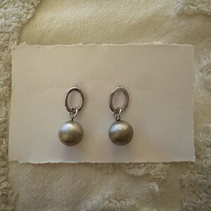Silver Hoop and Ball Drop Earrings
